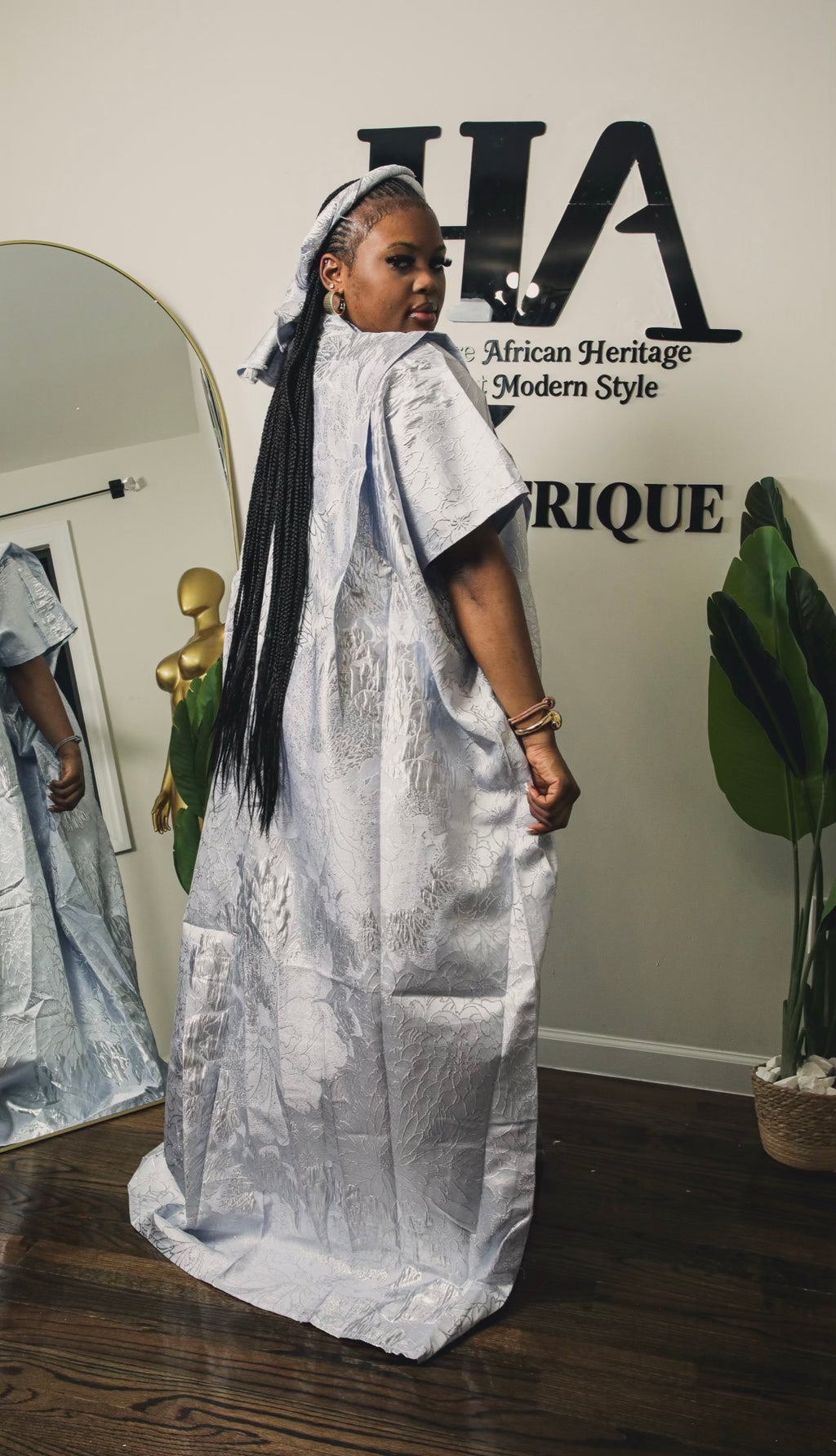 Rich Aunty Bubu In White Damask