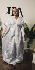 Rich Aunty Bubu In White Damask
