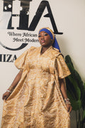 Rich aunty bubu in gold stripe